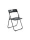 Wendy Foldable Dining Room Metallic Chair Black Velvet-Black Metal 48x49x73cm 6pcs