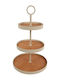 Atmosphera Wooden Dessert Divided Serving Plate Ø40.5cm