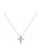 Mertzios.gr Women's White Gold Cross 9K with Chain