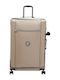 Kipling Large Fabric Travel Suitcase Soft Taupe Combo With 4 Wheels Height 78cm