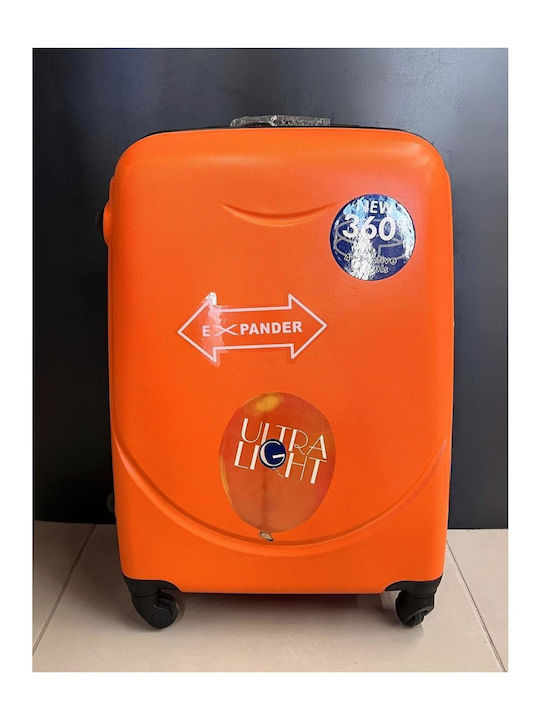 Medium Hard Orange Suitcase With 4 Wheels Height 66cm