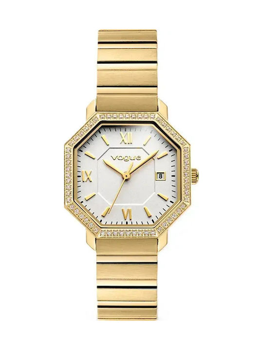 Vogue Γυναικείο Ρολόι 29mm Μπαταρίας με Χρυσό Μεταλλικό Μπρασελέ