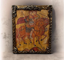 Handmade Wooden Saint Icon of Theodoroi