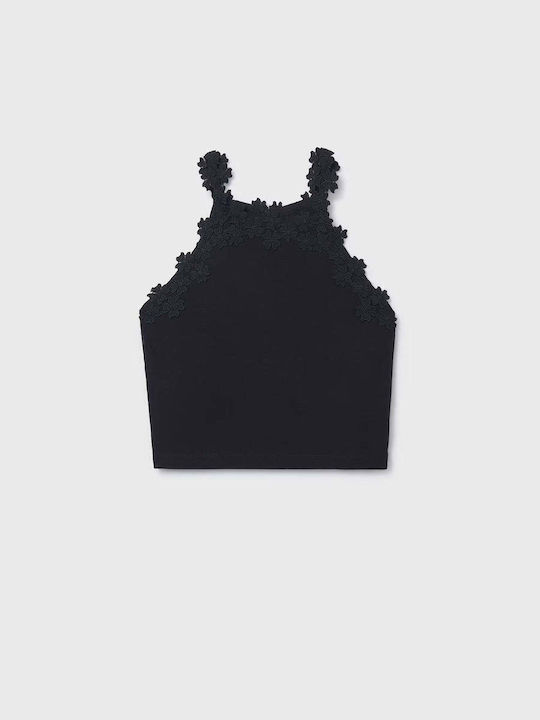 Mayoral Kids' Crop Top Sleeveless Black