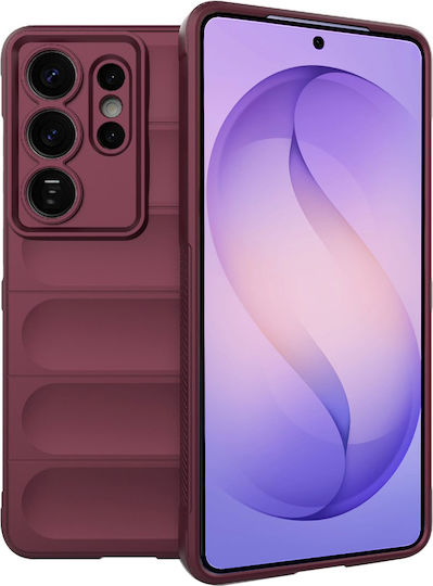 Techsuit Magic Umschlag Rückseite Silikon Burgundisch (Galaxy S26 Ultra)