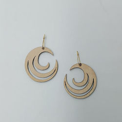 Wooden Earrings Moon Wavy Curves Toxylo