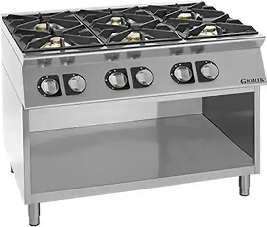 Φλόγιστρο Αερίου 6 Εστίες Giorik Unika700 Cg760g