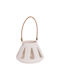 HomeMarkt Rattan Tabletop Lantern White 10x10x10cm