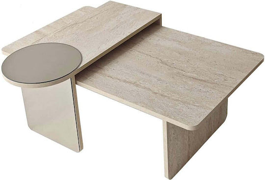 Set Zigon Rectangular Luna Din Lemn Travertin Bronz 2 Buc M105xL60xÎ35cm