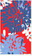 Χαρτοπετσέτες Guest Chrysanthemum Red White Blue 10.8x19.8cm Caspari 15 Tεμάχια
