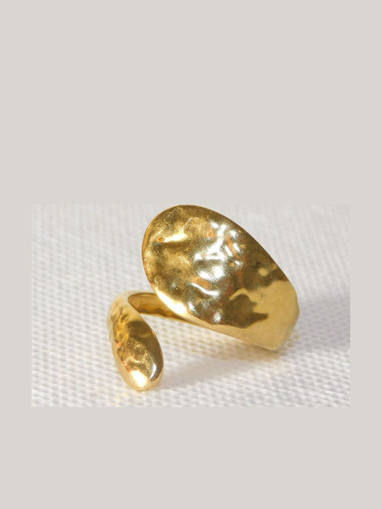 Damen Ring aus Stahl Vergoldet