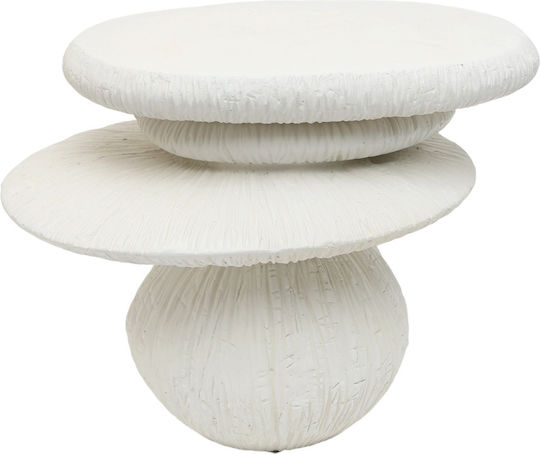 Round Side Table Exotic White W61xL42xH46cm