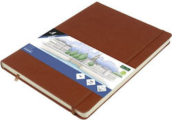 Sketchbook A4 Cognac 140gr 160 Pages Elastic Ha...