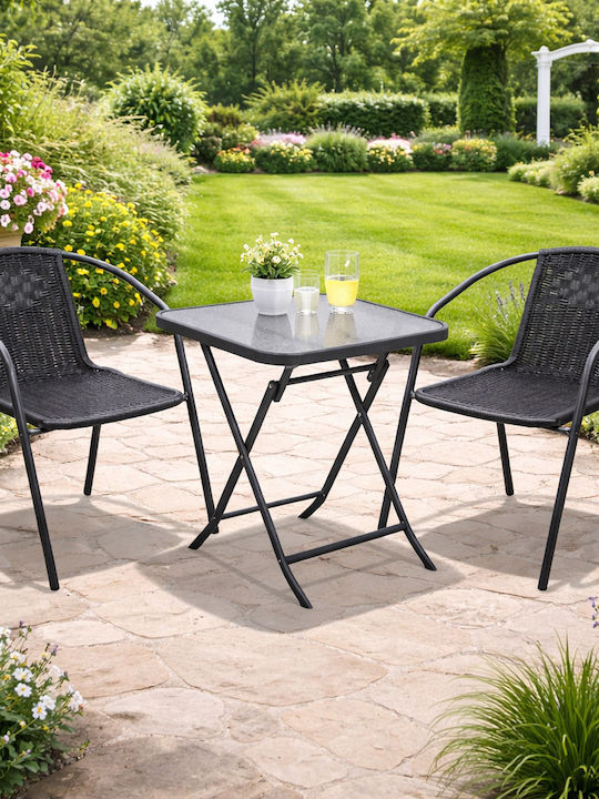 Garten- und Outdoor-Möbelsets für kleinen Balkon 3 Stück Anthrazit