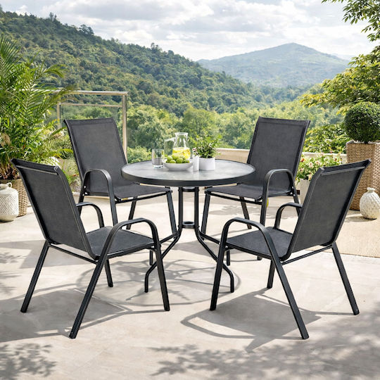 Garten- und Outdoor-Möbelsets Typsatz Wohnbereich 5 Stück Anthrazit 60x60x70 Anthrazit