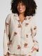 Hunkemöller Winter Damen Pyjama-Oberteil Beige