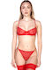 Comfort Spitzen Unterwäsche-Set für Damen BH mit Zeichenfolge Red