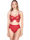 Comfort Dantelat Set de Lenjerie Sutien cu Brazilia Cherry