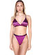 Comfort Spitzen Unterwäsche-Set für Damen Bralette mit Zeichenfolge Purple