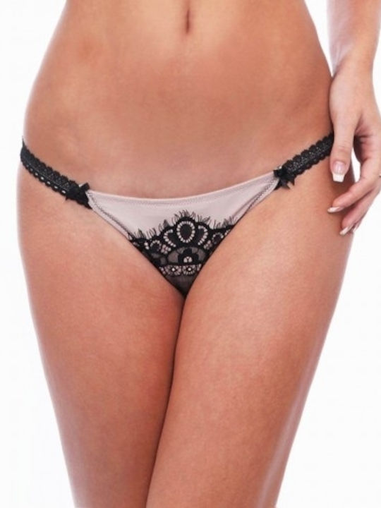 Damen Brasilien mit Spitze Black-beige