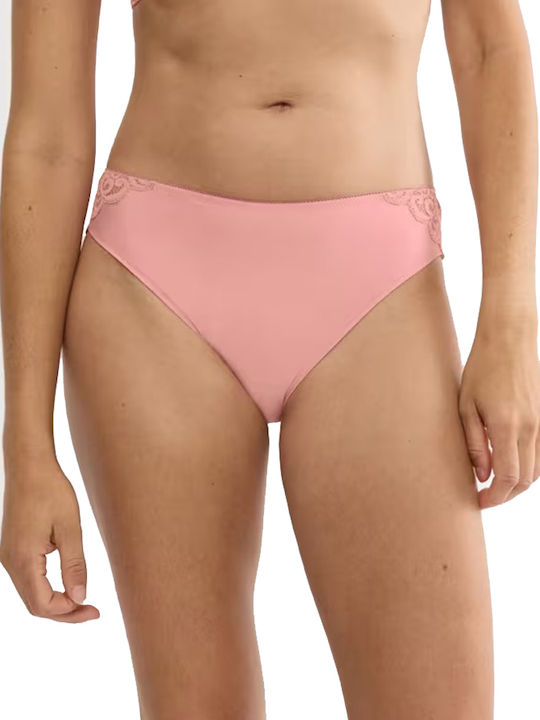 Amourette Tai Women's Brazil Seamless with Lace Pink