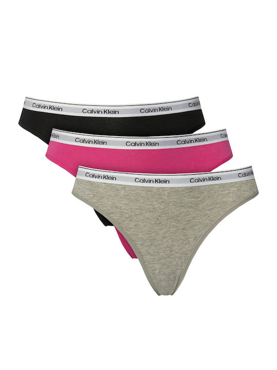 Calvin Klein Βαμβακερά Femei Slip 3Pack Colorful
