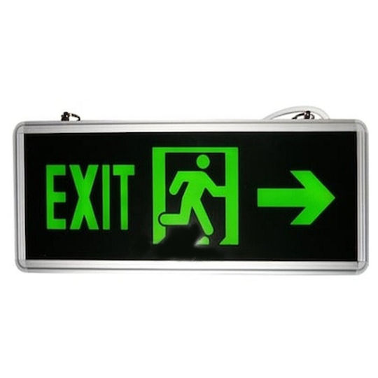 Illuminated LED Exit Sign 35x15cm Double-Sided Direction Arrow Emergency Exit Professional Spaces 1 Piece Dy-31