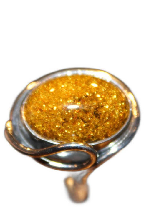 Natural Green Amber Ring Size 15