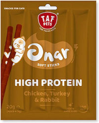 Taf Pets-onar Cat Treat Soft Sticks Chicken Turkey & Rabbit 4x5gr 20gr Taf Pets-onar Cat Treat Soft Sticks Chicken Turkey & Rabbit 4x5gr 20gr