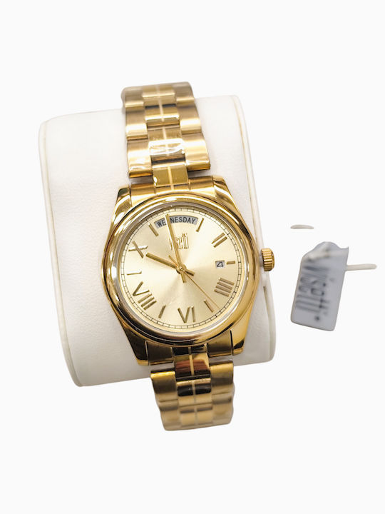 Visetti Women's Watch Chronograph with Gold Metal Bracelet