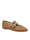 Women's Ballerina Shoes With Strap In Tabac Brown Color