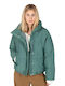 Crop Γυναικείο Puffer Μπουφάν για Χειμώνα Green