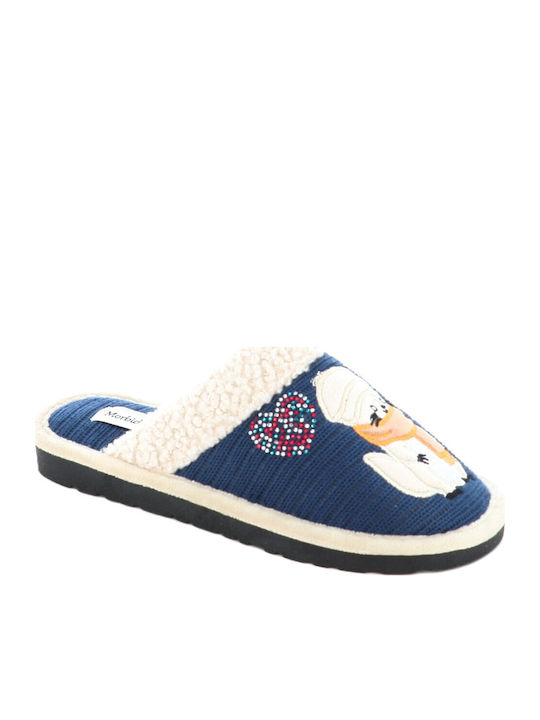 B-Soft Winter Damen Hausschuhe Blau