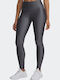Lauf Damen Lang Leggings Glänzend & Hohe Taille Anthrazit