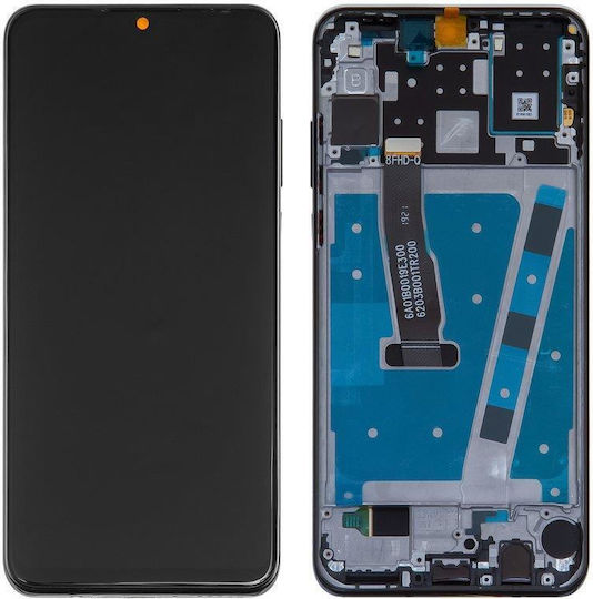 O ecran cu Mecanism Tactil și Cadru pentru Huawei P30 Lite (Negru)