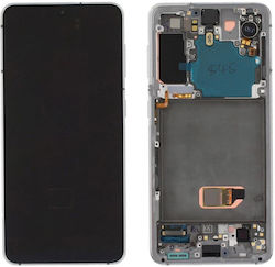 Samsung Екран с Рамка за Samsung Galaxy S21 (Бял)
