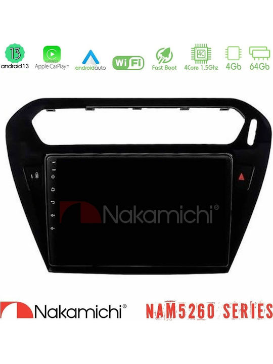 Nakamichi Nam5260 Series 4core Android13 4+64gb Citroen C-elysee Peugeot 301 Navigation Multimedia Tablet 9" Carplay + & Android Auto