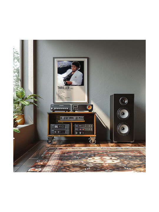 Music Poster Thriller Michael Jackson Ms565 30cm X 40cm Premium Black Wooden Frame