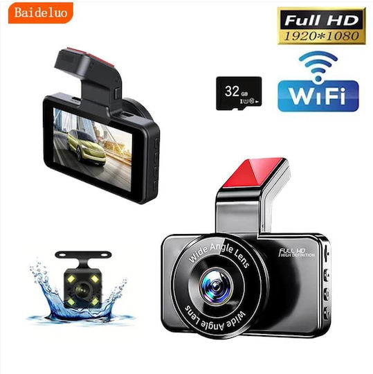 Baideluo Car DVR Camera 2MP Full HD 1920x1080p Dash Camera WiFi Black Front Rear Camera WiFi Motion Detection Loop Recording G-sensor Bai-y19aw 717029117684