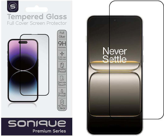 Hardy Glass Sonique Premium Series HD Full Cover 9H Compatible with OnePlus Nord CE 5 5G Black
