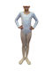 Long Sleeve Metallic Bodysuit Godance 9922 Silver