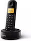 Philips DECT D1602 Ασύρματο Τηλέφωνο Μαύρο