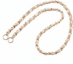 Sharks Bay Clothing Crossbody Mobile Phone Chain Gold & Woven Beige White