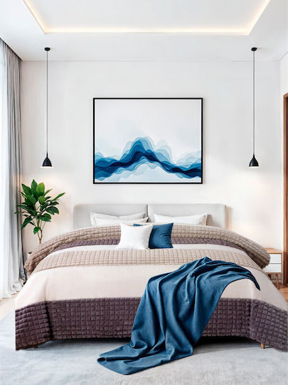 Κουβερτοπάπλωμα Υπέρδιπλο 220x240εκ. Patchwork Μόκα-μπεζ