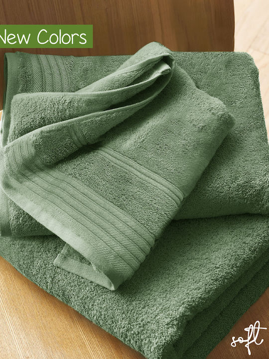Cosy Life Bath Towels Set 3 pcs Soft Line Khaki...
