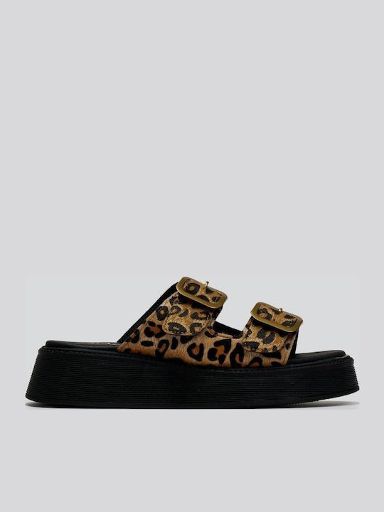 Ragazza Leather Women's Flat Sandals Brown