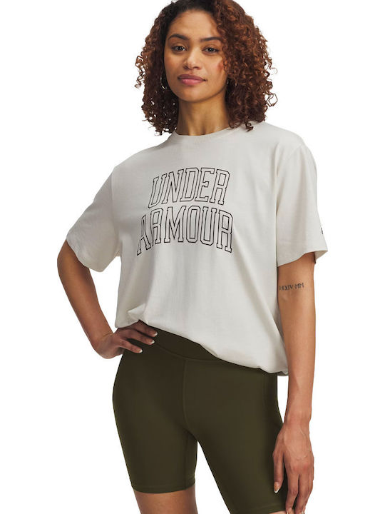 Under Armour Γυναικείο T-shirt Εκρού
