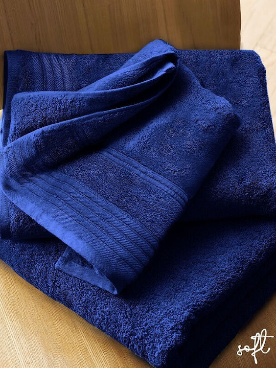 Cosy Life Bath Towels Set 3 pcs Soft Line Blue ...