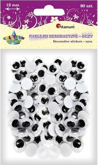 Titanum Self-Adhesive Eyes Without Eyelashes 12mm Round 80 Pieces