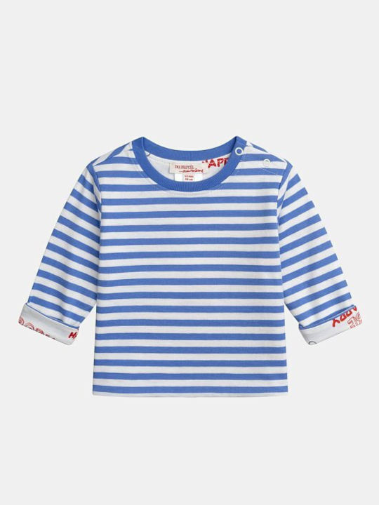 Kinderhemd Langarm Blau Happy Stripes